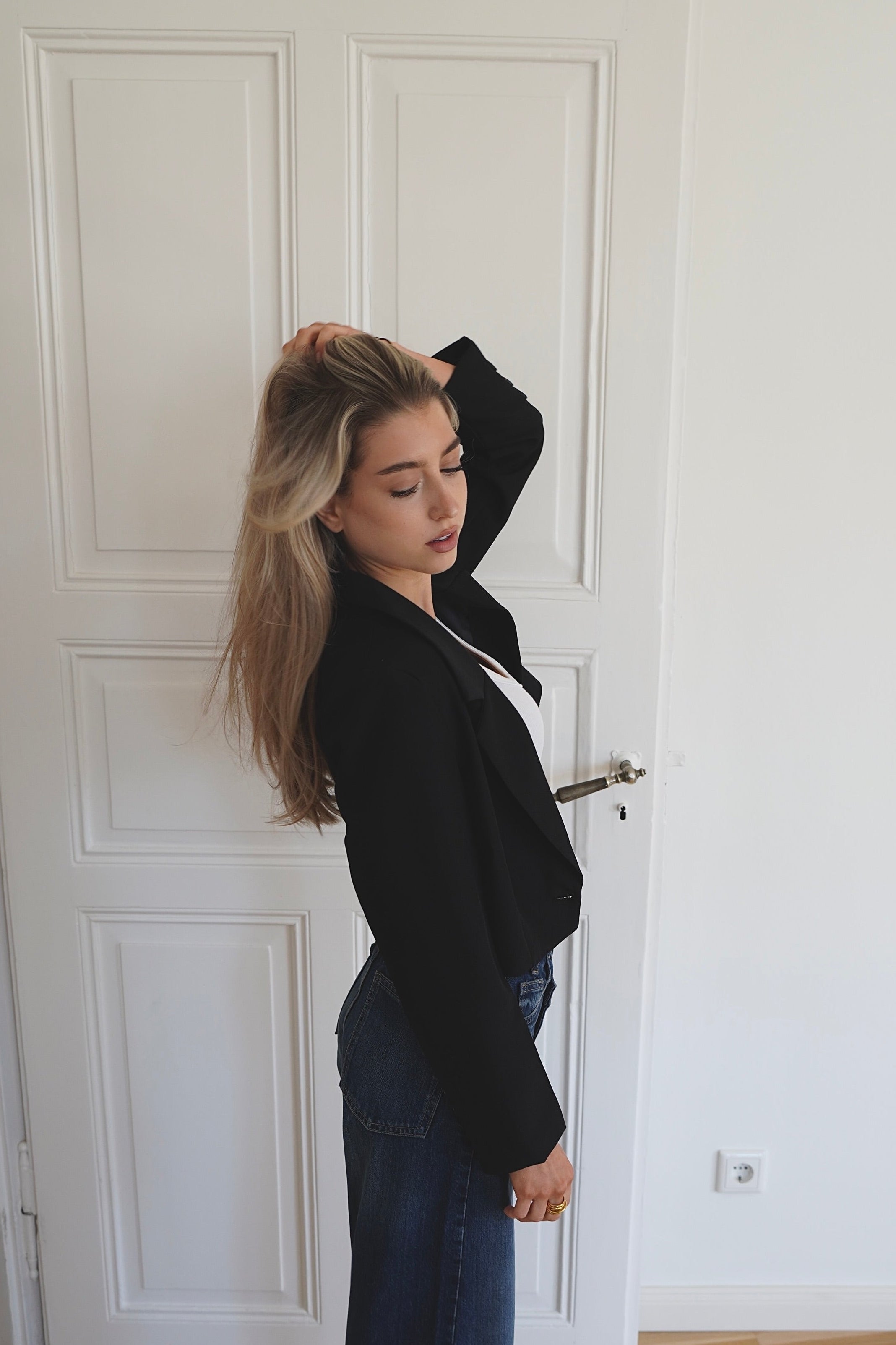 Cropped Blazer Black