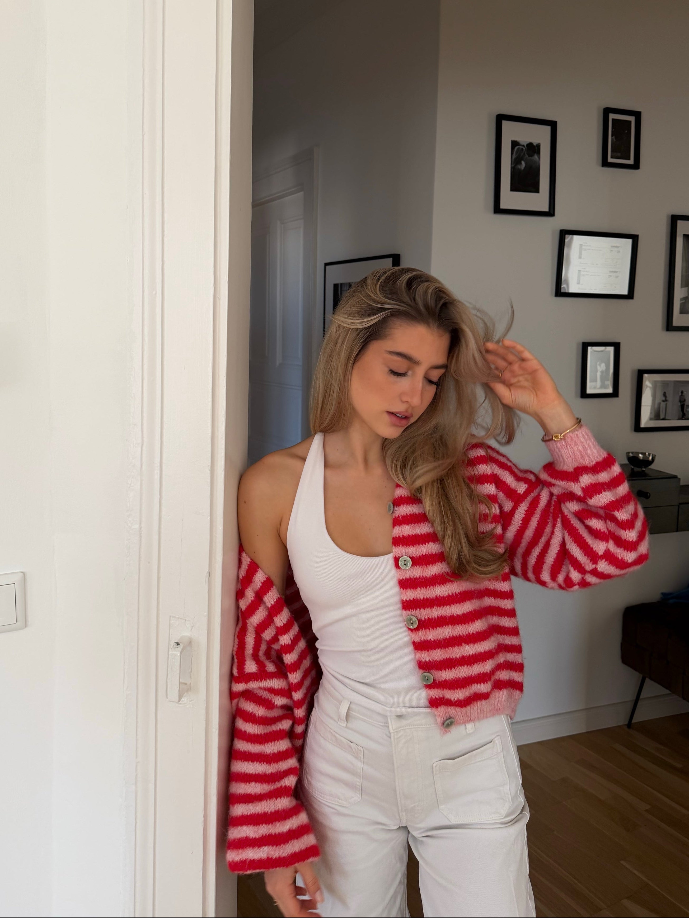 Soft Striped Knit Cardigan