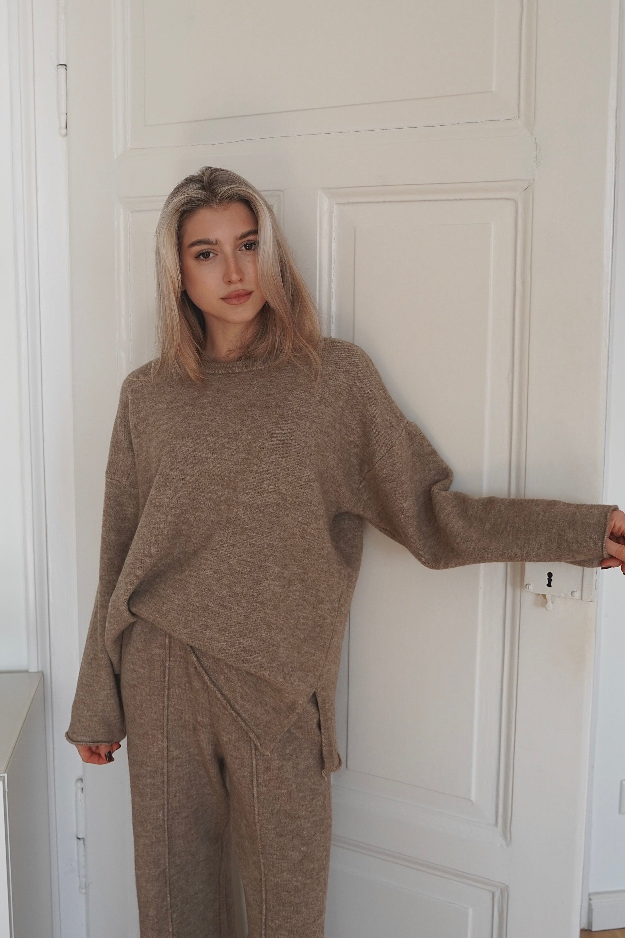 Oversized Comfy Knit Set Beige