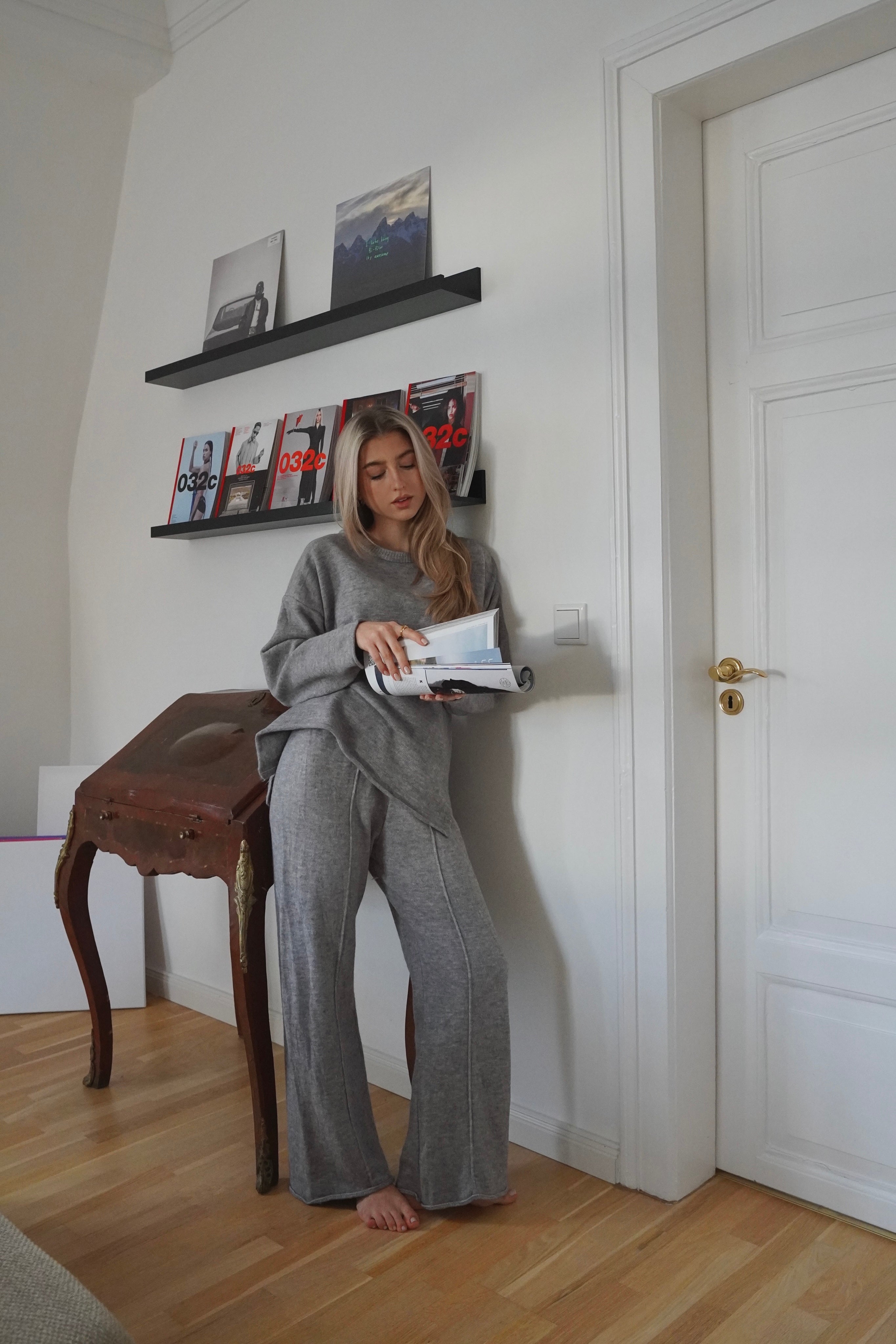 Oversized Comfy Knit Set Grey