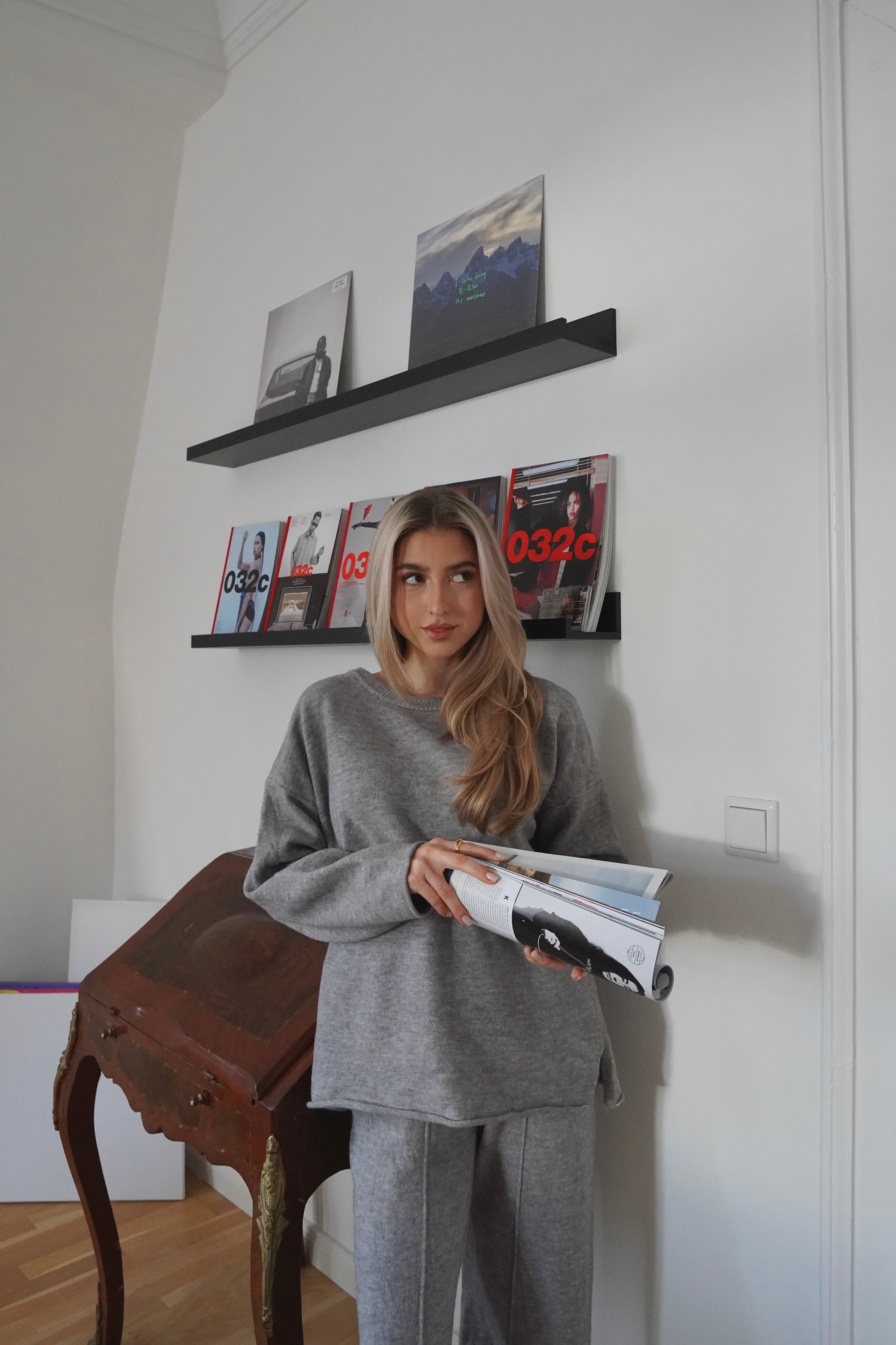 Oversized Comfy Knit Set Grey