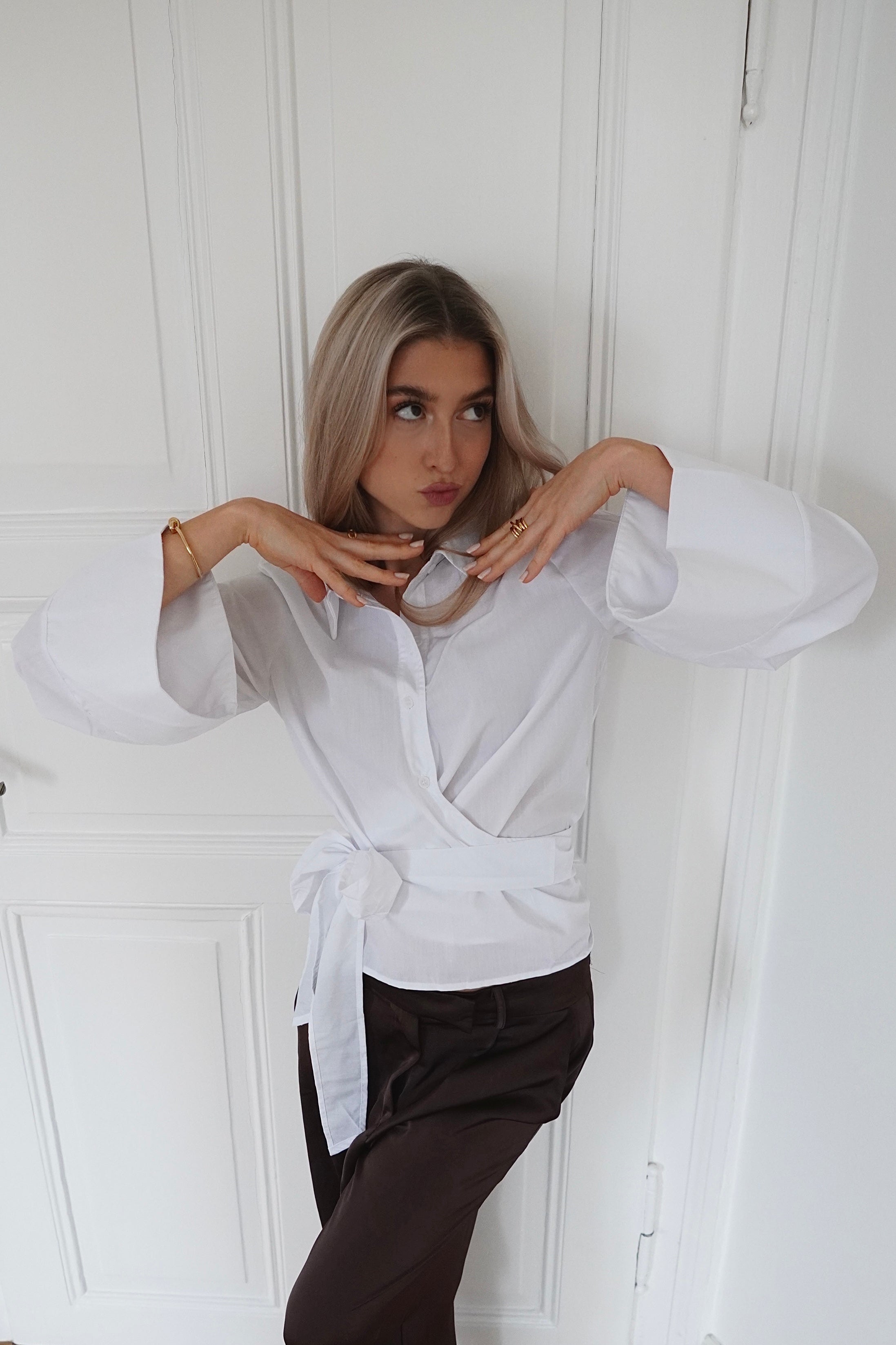 Lace-Up Blouse White