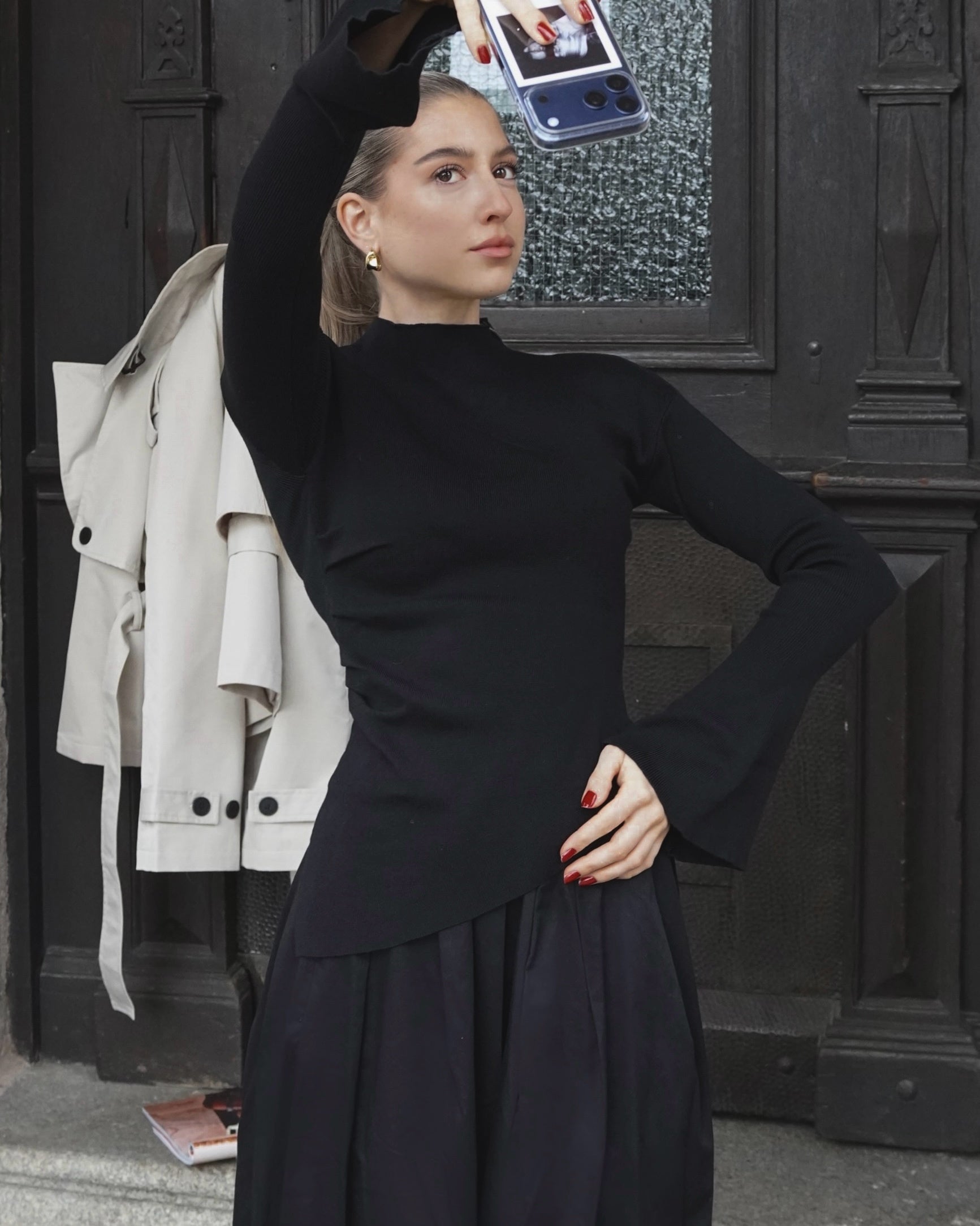 Asymmetric Flare Sleeve Top