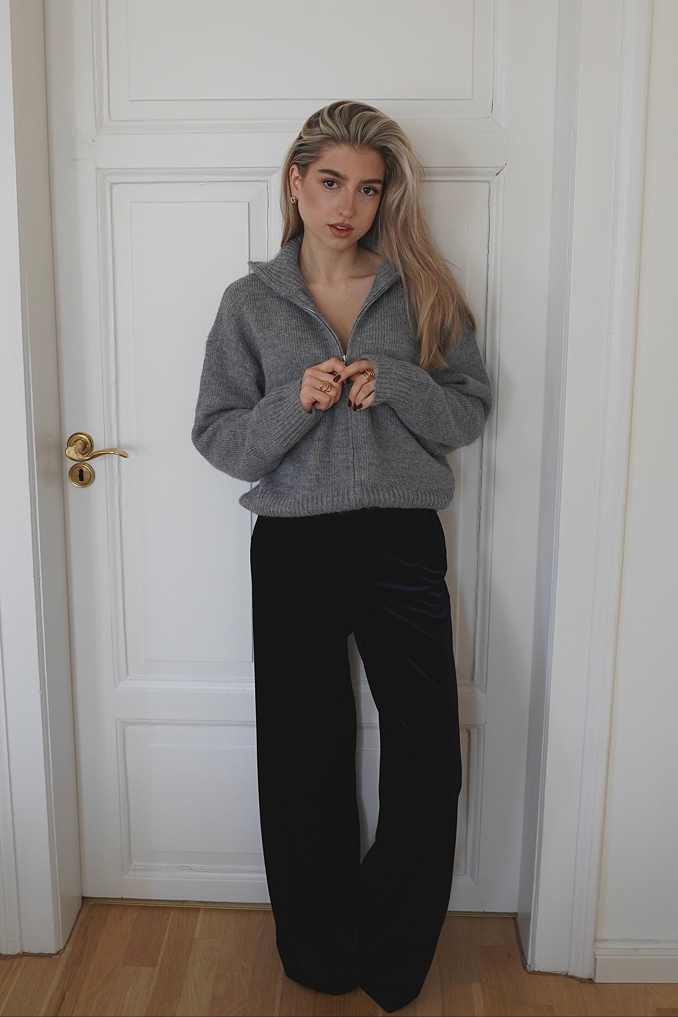 Velvet Trousers Dark Blue