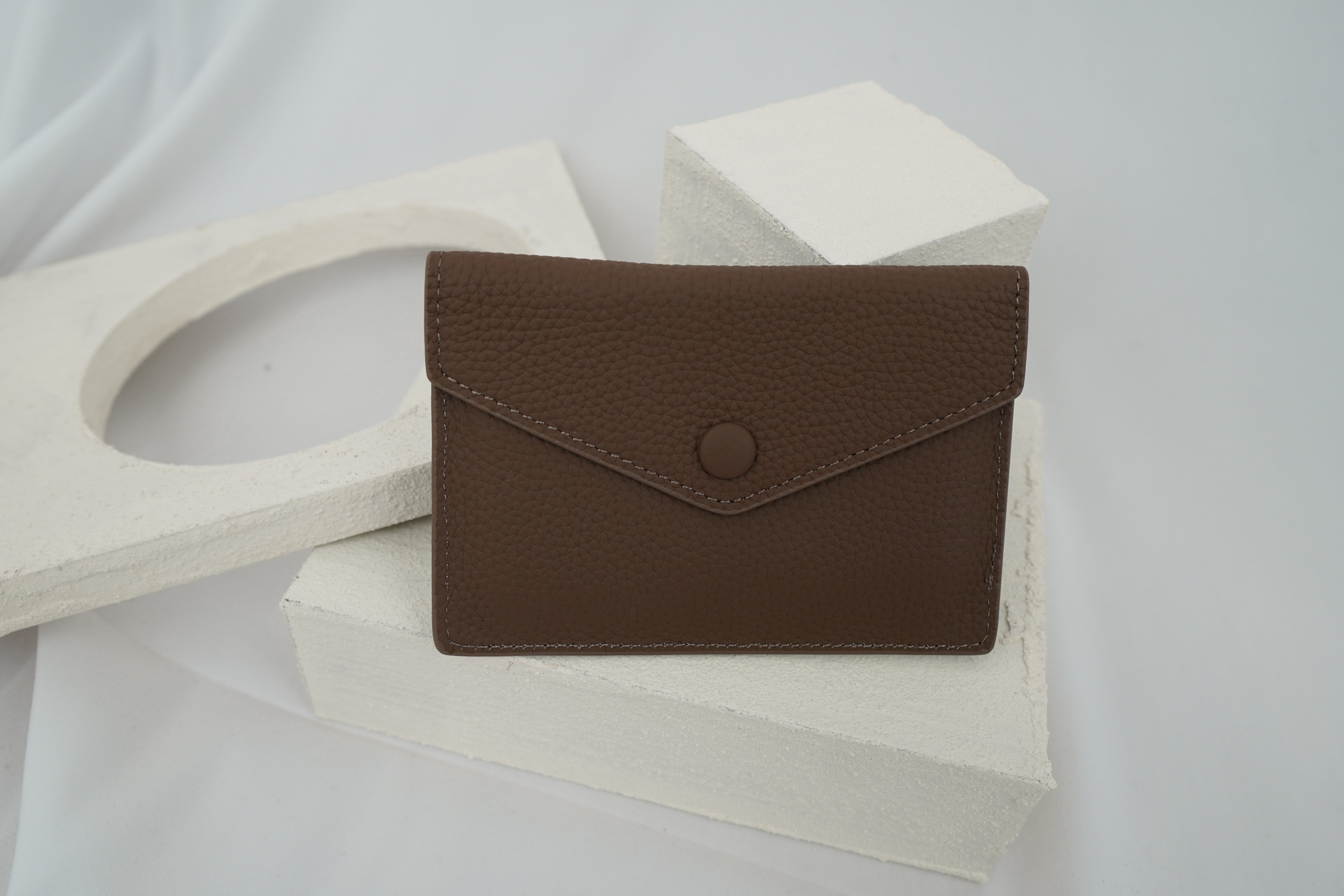 Leather Card Wallet Brown