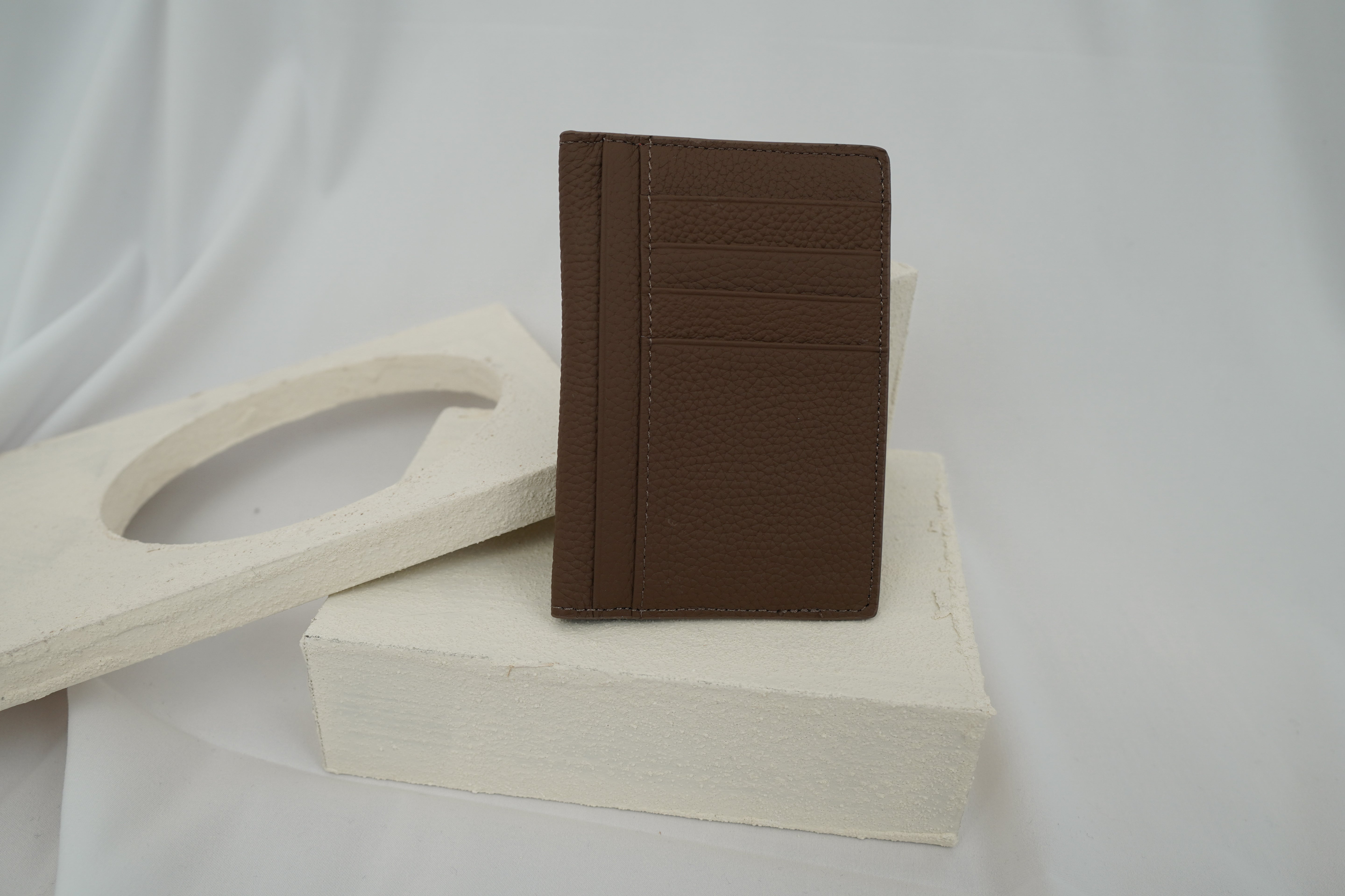 Leather Card Wallet Brown