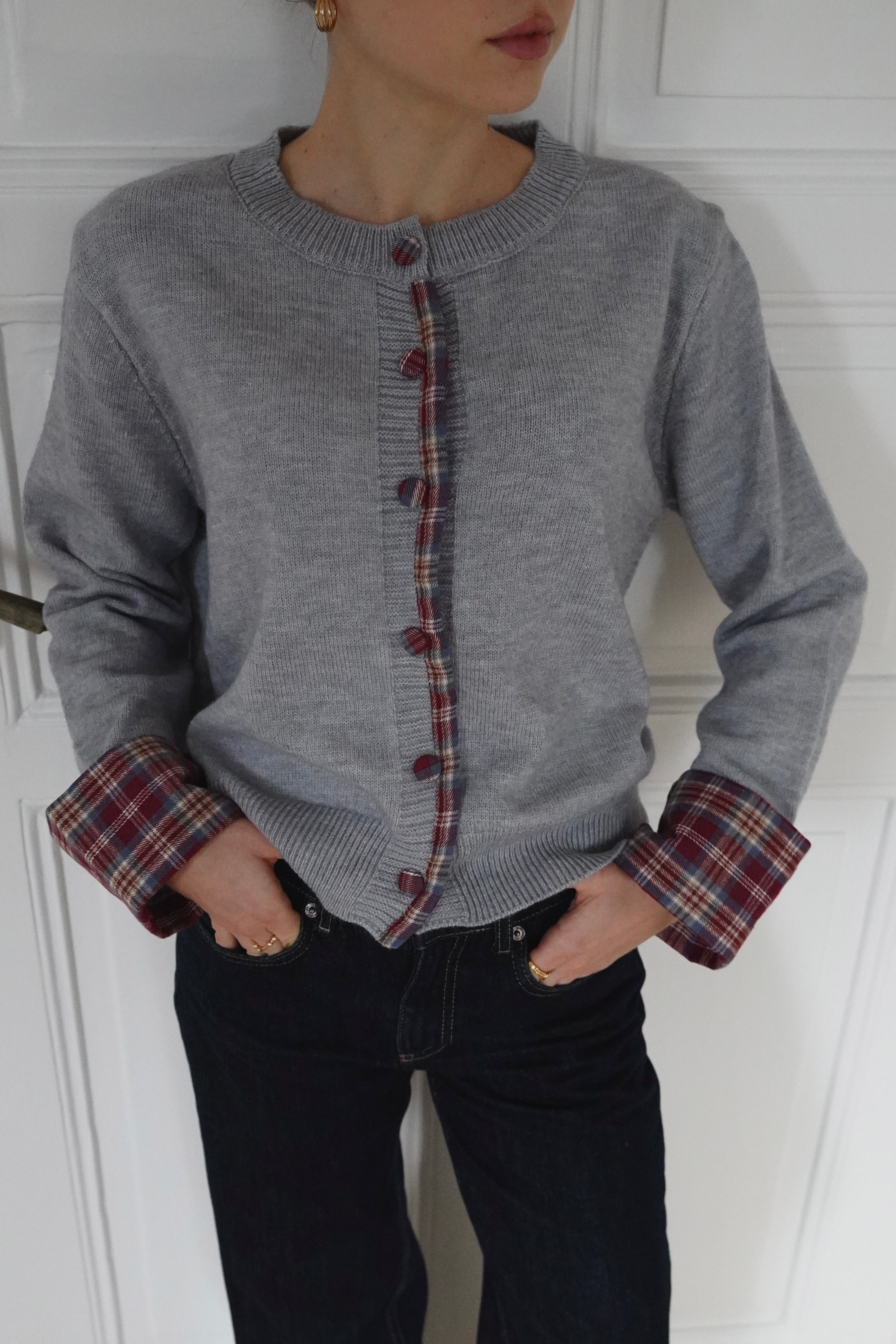 Relaxed Patch Cardigan