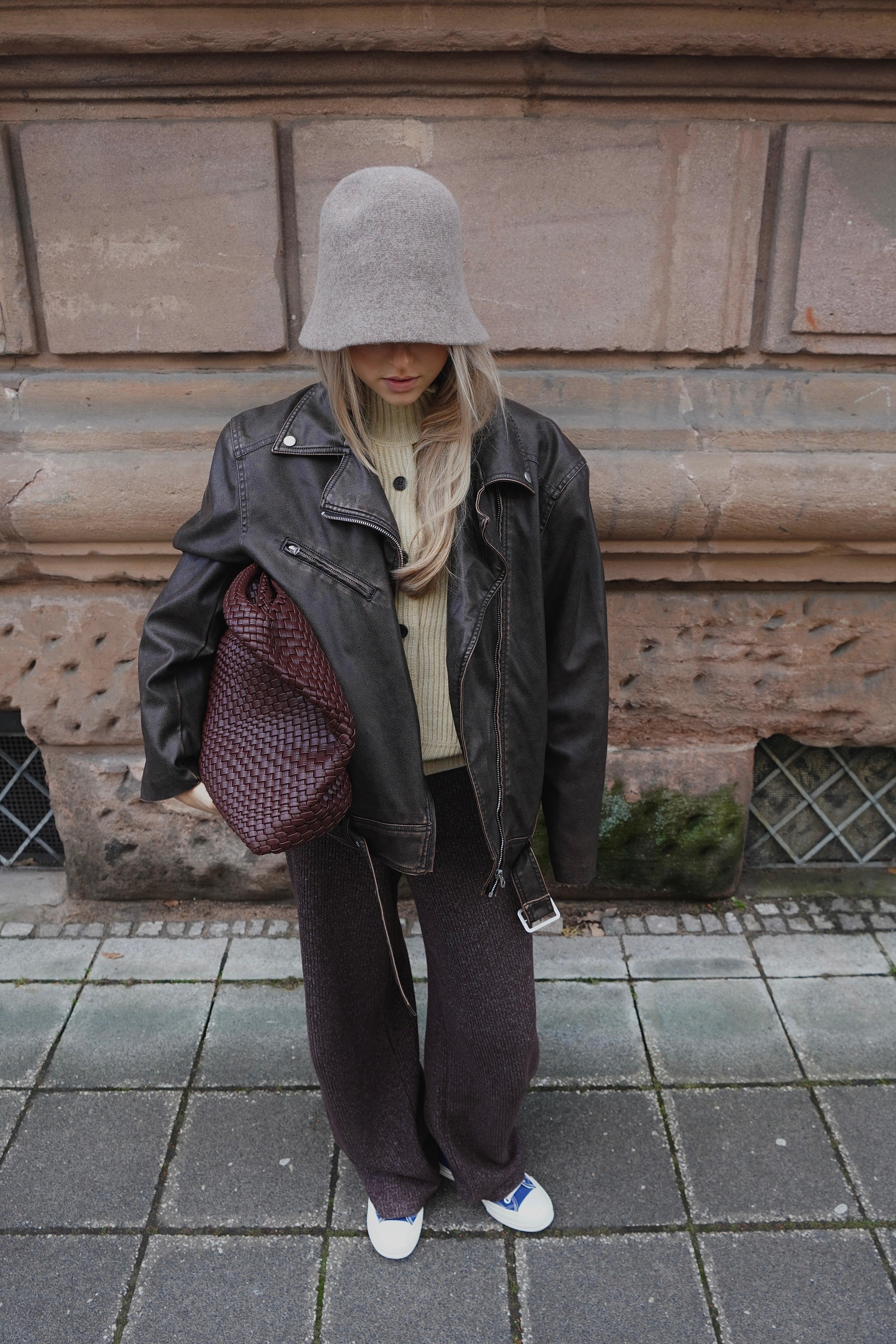 Wool-Bucket Hat Grey Coffee