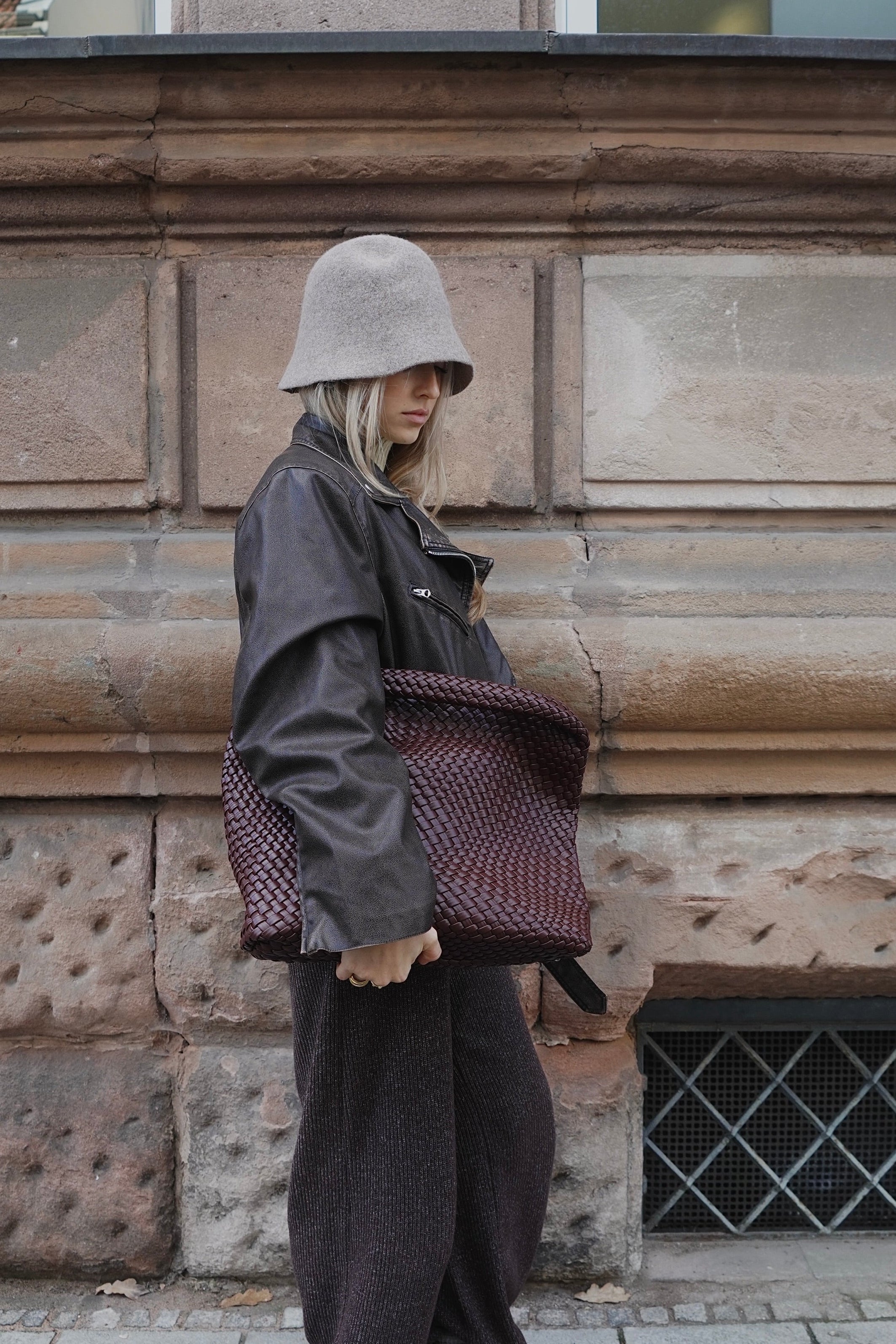 Braided Tote Bag Chocolate