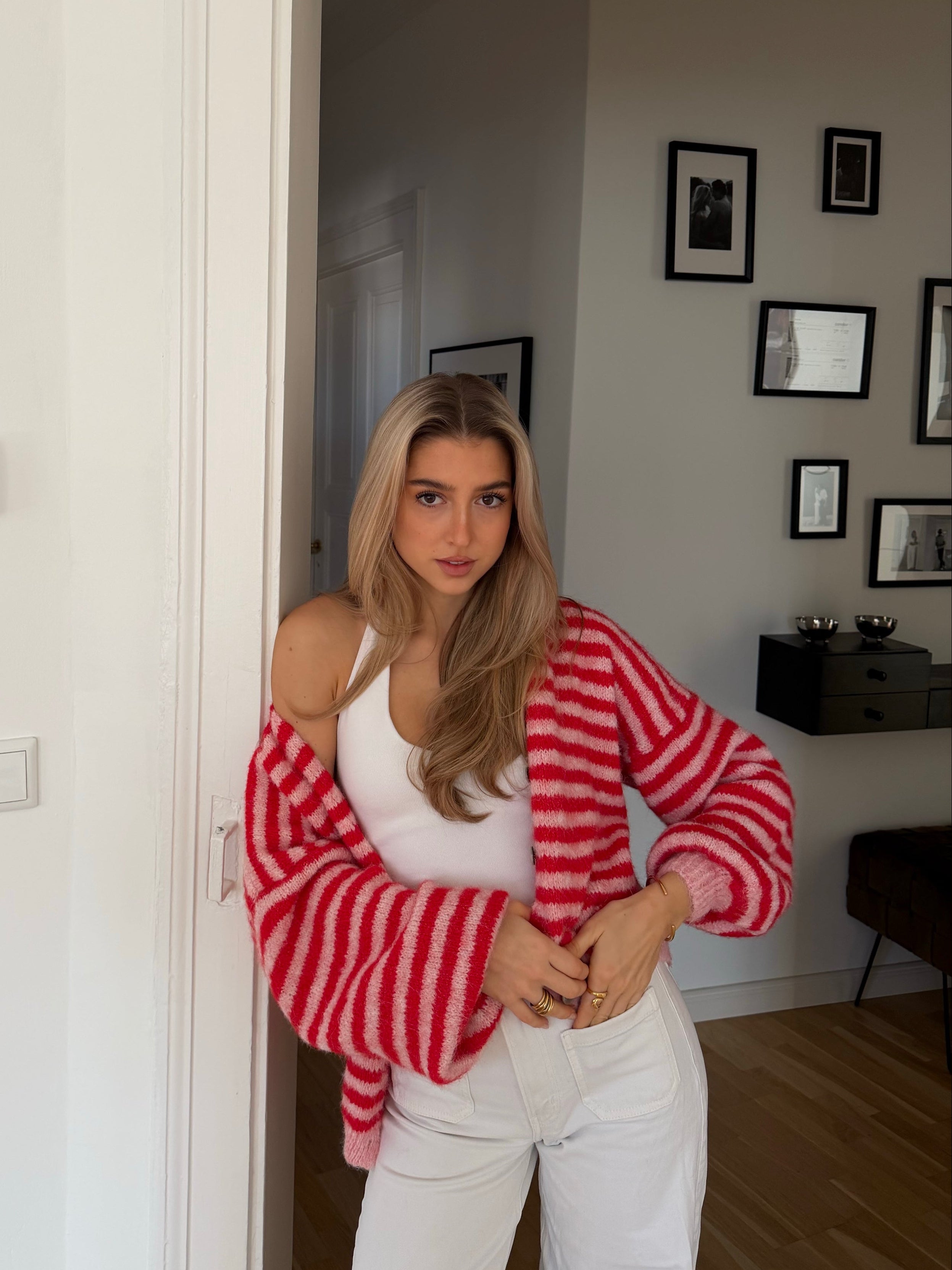 Soft Striped Knit Cardigan