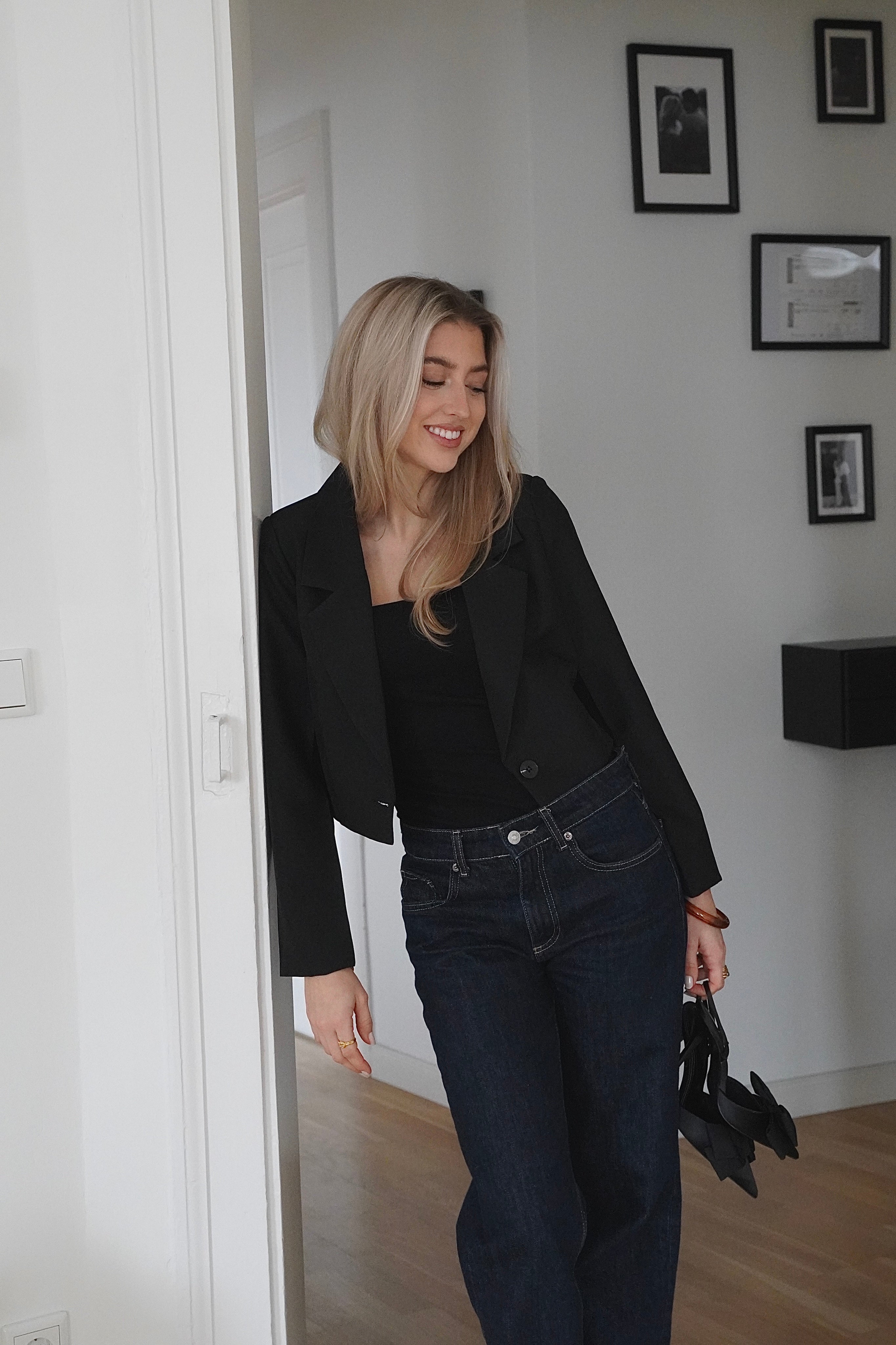 Cropped Blazer Black