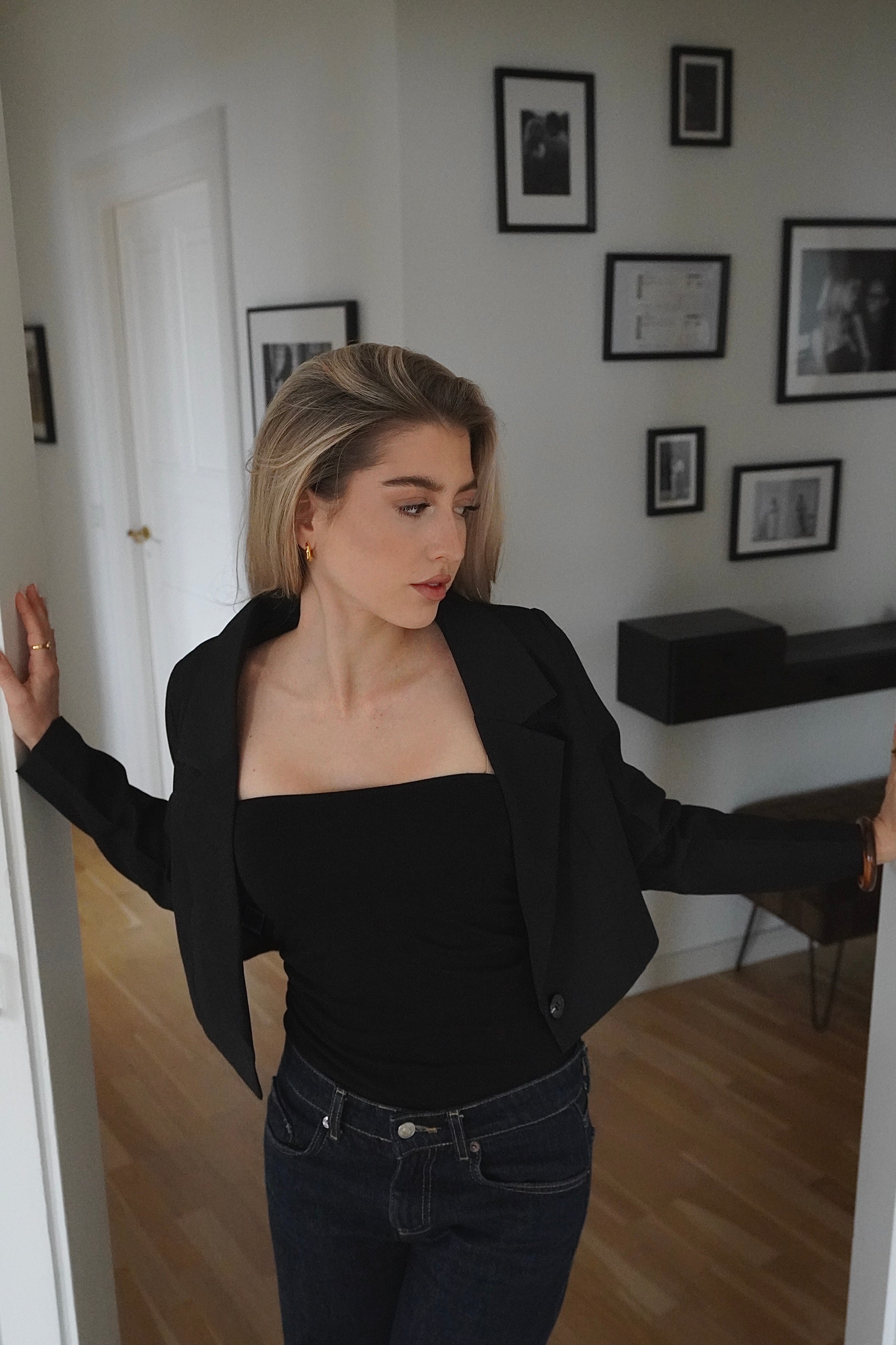 Cropped Blazer Black